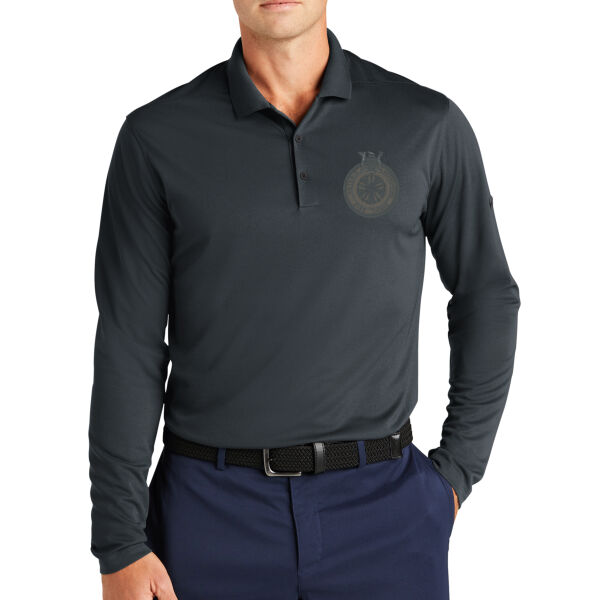 Nike Tonal Dri-Fit Grey Long Sleeve Polo Thumbnail