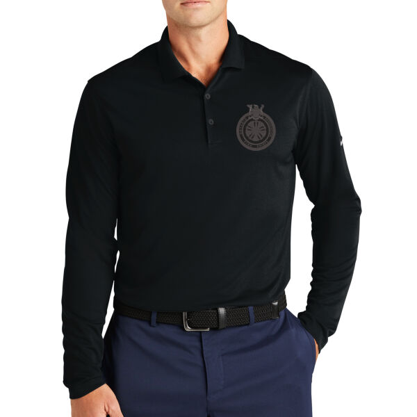 Nike Tonal Dri-Fit Black Long Sleeve Polo Thumbnail